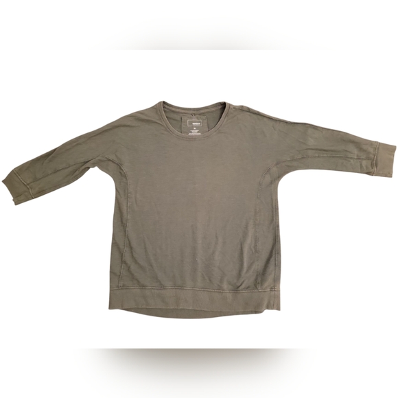 Sonoma Olive Green Crew Neck Long Sleeve Basic Shirt - Picture 1 of 4